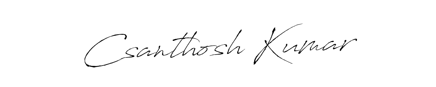 Csanthosh Kumar stylish signature style. Best Handwritten Sign (Antro_Vectra) for my name. Handwritten Signature Collection Ideas for my name Csanthosh Kumar. Csanthosh Kumar signature style 6 images and pictures png