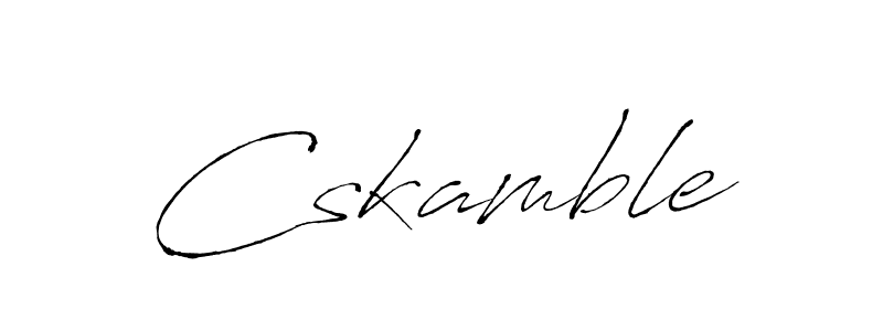 Create a beautiful signature design for name Cskamble. With this signature (Antro_Vectra) fonts, you can make a handwritten signature for free. Cskamble signature style 6 images and pictures png