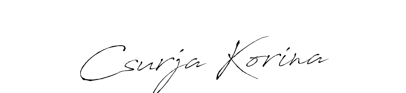 You should practise on your own different ways (Antro_Vectra) to write your name (Csurja Korina) in signature. don't let someone else do it for you. Csurja Korina signature style 6 images and pictures png