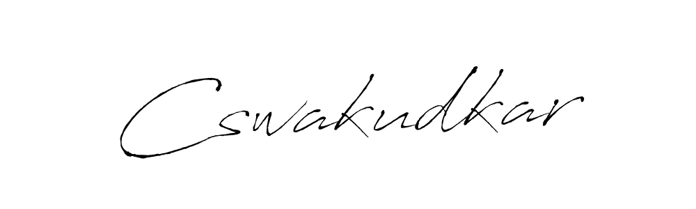 Make a beautiful signature design for name Cswakudkar. With this signature (Antro_Vectra) style, you can create a handwritten signature for free. Cswakudkar signature style 6 images and pictures png