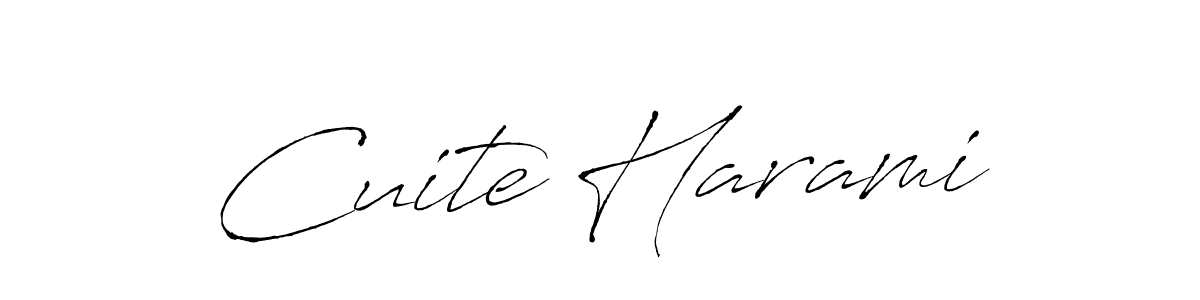 Design your own signature with our free online signature maker. With this signature software, you can create a handwritten (Antro_Vectra) signature for name Cuite Harami. Cuite Harami signature style 6 images and pictures png
