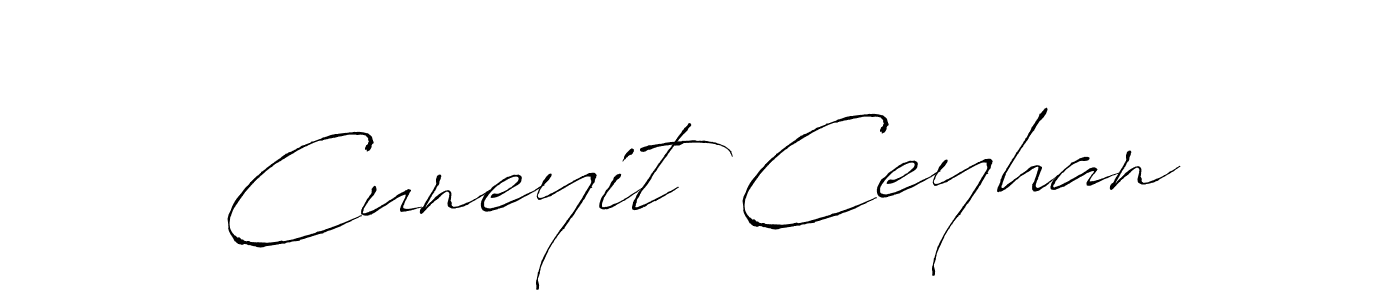 The best way (Antro_Vectra) to make a short signature is to pick only two or three words in your name. The name Cuneyit Ceyhan include a total of six letters. For converting this name. Cuneyit Ceyhan signature style 6 images and pictures png