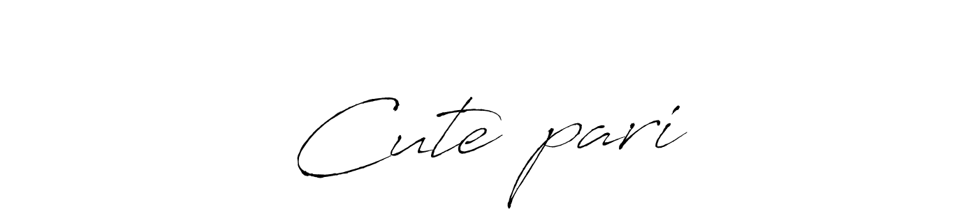 Design your own signature with our free online signature maker. With this signature software, you can create a handwritten (Antro_Vectra) signature for name Cute❤️pari. Cute❤️pari signature style 6 images and pictures png