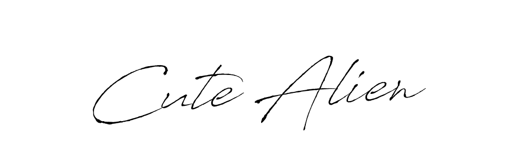 Use a signature maker to create a handwritten signature online. With this signature software, you can design (Antro_Vectra) your own signature for name Cute Alien. Cute Alien signature style 6 images and pictures png
