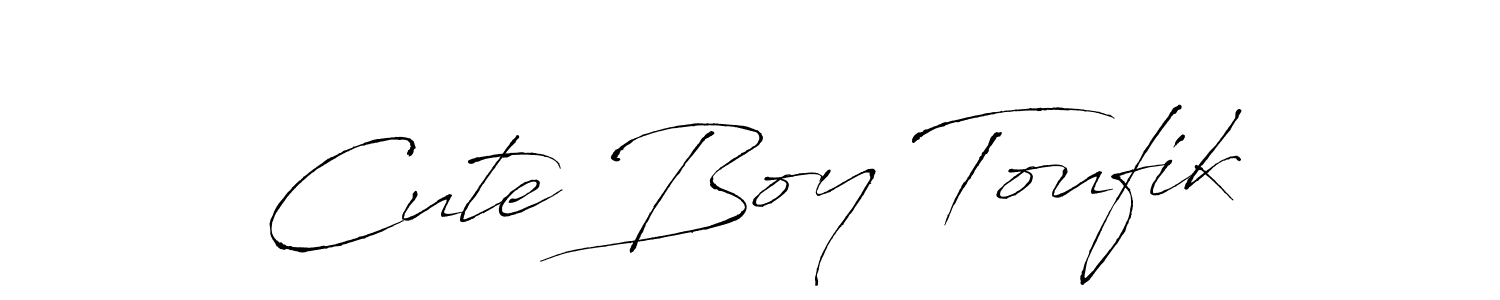You should practise on your own different ways (Antro_Vectra) to write your name (Cute Boy Toufik) in signature. don't let someone else do it for you. Cute Boy Toufik signature style 6 images and pictures png