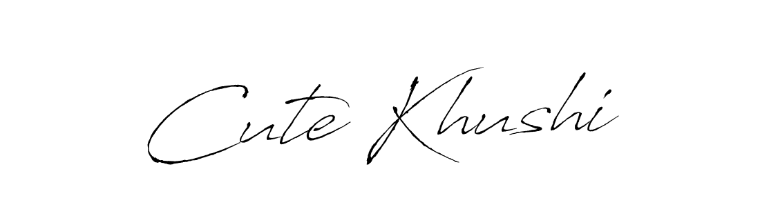 Use a signature maker to create a handwritten signature online. With this signature software, you can design (Antro_Vectra) your own signature for name Cute Khushi. Cute Khushi signature style 6 images and pictures png