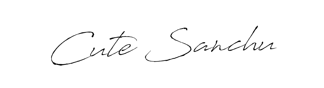 Use a signature maker to create a handwritten signature online. With this signature software, you can design (Antro_Vectra) your own signature for name Cute Sanchu. Cute Sanchu signature style 6 images and pictures png