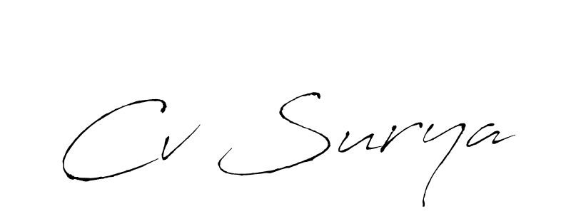 Cv Surya stylish signature style. Best Handwritten Sign (Antro_Vectra) for my name. Handwritten Signature Collection Ideas for my name Cv Surya. Cv Surya signature style 6 images and pictures png