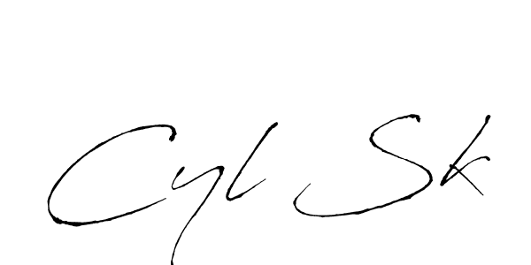 How to Draw Cyl Sk signature style? Antro_Vectra is a latest design signature styles for name Cyl Sk. Cyl Sk signature style 6 images and pictures png