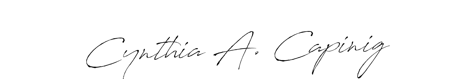 You should practise on your own different ways (Antro_Vectra) to write your name (Cynthia A. Capinig) in signature. don't let someone else do it for you. Cynthia A. Capinig signature style 6 images and pictures png