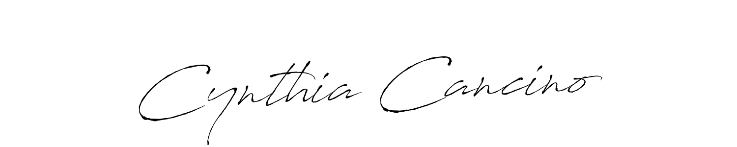 Make a beautiful signature design for name Cynthia Cancino. With this signature (Antro_Vectra) style, you can create a handwritten signature for free. Cynthia Cancino signature style 6 images and pictures png