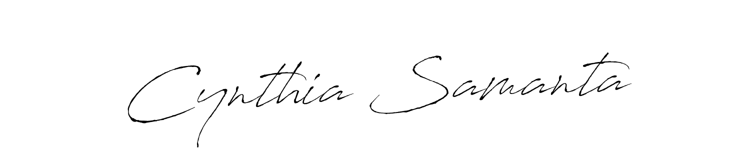Antro_Vectra is a professional signature style that is perfect for those who want to add a touch of class to their signature. It is also a great choice for those who want to make their signature more unique. Get Cynthia Samanta name to fancy signature for free. Cynthia Samanta signature style 6 images and pictures png