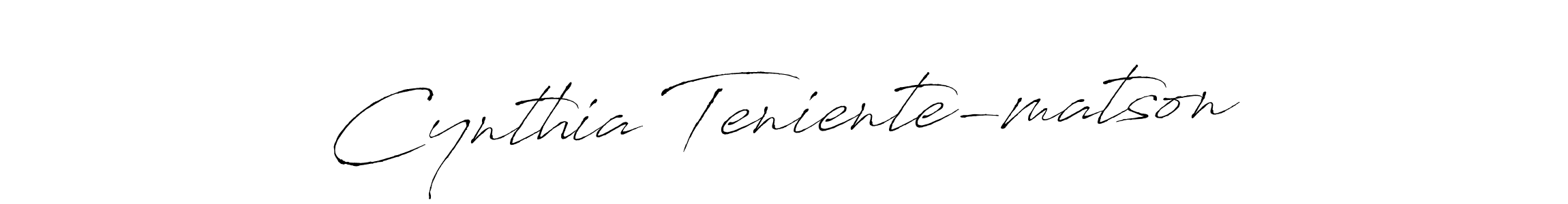 Antro_Vectra is a professional signature style that is perfect for those who want to add a touch of class to their signature. It is also a great choice for those who want to make their signature more unique. Get Cynthia Teniente-matson name to fancy signature for free. Cynthia Teniente-matson signature style 6 images and pictures png