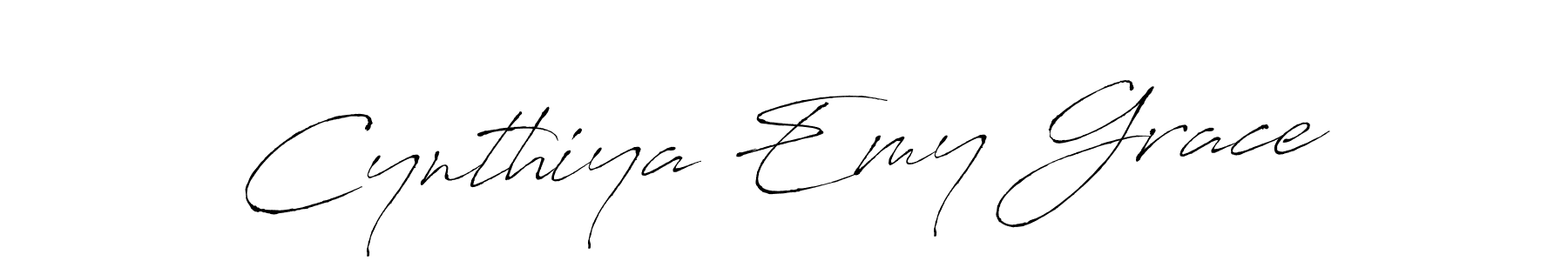 Make a beautiful signature design for name Cynthiya Emy Grace. Use this online signature maker to create a handwritten signature for free. Cynthiya Emy Grace signature style 6 images and pictures png
