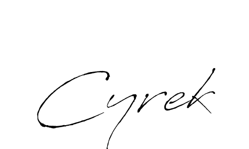 Use a signature maker to create a handwritten signature online. With this signature software, you can design (Antro_Vectra) your own signature for name Cyrek. Cyrek signature style 6 images and pictures png