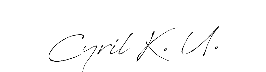 This is the best signature style for the Cyril K. U. name. Also you like these signature font (Antro_Vectra). Mix name signature. Cyril K. U. signature style 6 images and pictures png