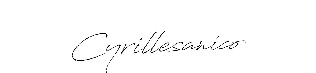 Make a beautiful signature design for name Cyrillesanico. With this signature (Antro_Vectra) style, you can create a handwritten signature for free. Cyrillesanico signature style 6 images and pictures png
