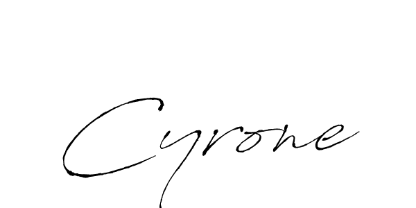 How to make Cyrone signature? Antro_Vectra is a professional autograph style. Create handwritten signature for Cyrone name. Cyrone signature style 6 images and pictures png