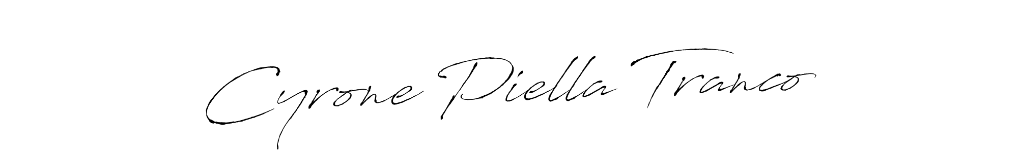 Antro_Vectra is a professional signature style that is perfect for those who want to add a touch of class to their signature. It is also a great choice for those who want to make their signature more unique. Get Cyrone Piella Tranco name to fancy signature for free. Cyrone Piella Tranco signature style 6 images and pictures png