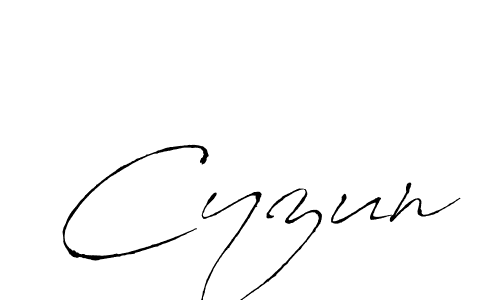 How to make Cyzun signature? Antro_Vectra is a professional autograph style. Create handwritten signature for Cyzun name. Cyzun signature style 6 images and pictures png