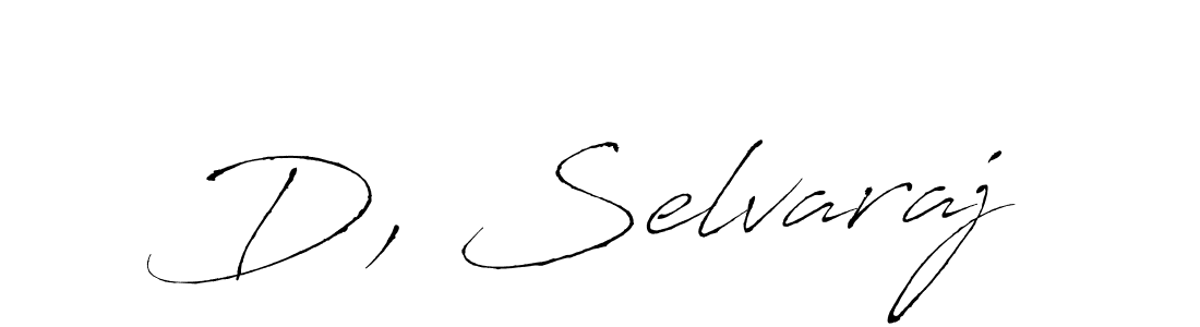 Create a beautiful signature design for name D, Selvaraj. With this signature (Antro_Vectra) fonts, you can make a handwritten signature for free. D, Selvaraj signature style 6 images and pictures png