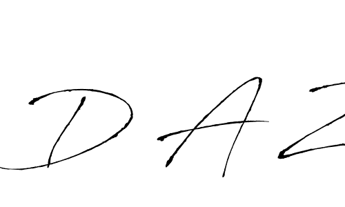Use a signature maker to create a handwritten signature online. With this signature software, you can design (Antro_Vectra) your own signature for name D A Z. D A Z signature style 6 images and pictures png