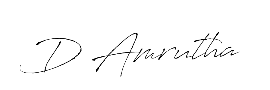 Design your own signature with our free online signature maker. With this signature software, you can create a handwritten (Antro_Vectra) signature for name D Amrutha. D Amrutha signature style 6 images and pictures png