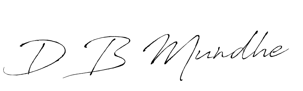 Use a signature maker to create a handwritten signature online. With this signature software, you can design (Antro_Vectra) your own signature for name D B Mundhe. D B Mundhe signature style 6 images and pictures png