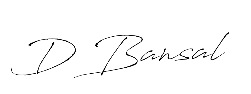 Use a signature maker to create a handwritten signature online. With this signature software, you can design (Antro_Vectra) your own signature for name D Bansal. D Bansal signature style 6 images and pictures png