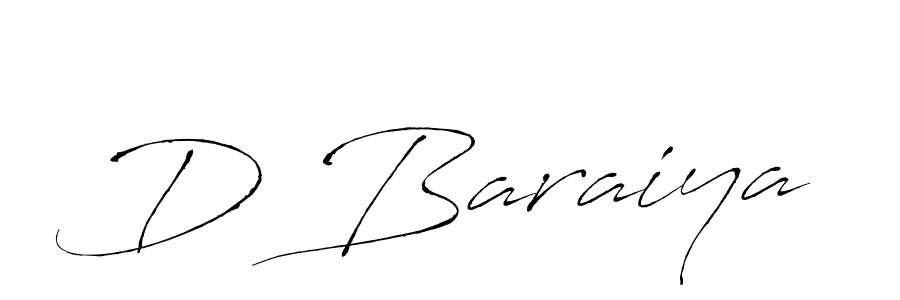 The best way (Antro_Vectra) to make a short signature is to pick only two or three words in your name. The name D Baraiya include a total of six letters. For converting this name. D Baraiya signature style 6 images and pictures png