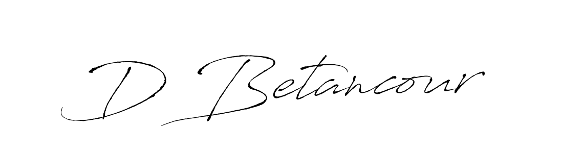 Make a beautiful signature design for name D Betancour. With this signature (Antro_Vectra) style, you can create a handwritten signature for free. D Betancour signature style 6 images and pictures png