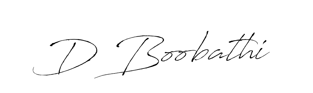 Design your own signature with our free online signature maker. With this signature software, you can create a handwritten (Antro_Vectra) signature for name D Boobathi. D Boobathi signature style 6 images and pictures png