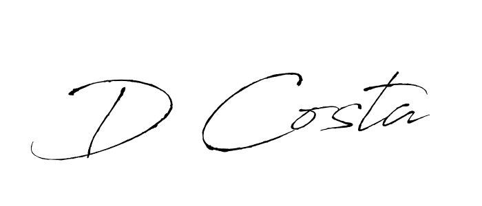 The best way (Antro_Vectra) to make a short signature is to pick only two or three words in your name. The name D Costa include a total of six letters. For converting this name. D Costa signature style 6 images and pictures png