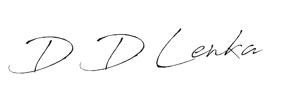 How to make D D Lenka name signature. Use Antro_Vectra style for creating short signs online. This is the latest handwritten sign. D D Lenka signature style 6 images and pictures png