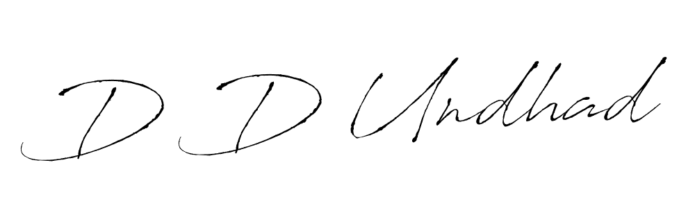 How to make D D Undhad name signature. Use Antro_Vectra style for creating short signs online. This is the latest handwritten sign. D D Undhad signature style 6 images and pictures png
