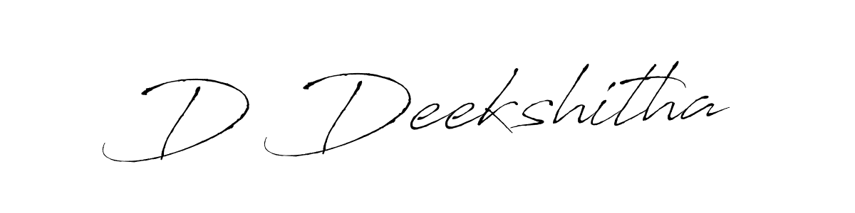 How to make D Deekshitha name signature. Use Antro_Vectra style for creating short signs online. This is the latest handwritten sign. D Deekshitha signature style 6 images and pictures png