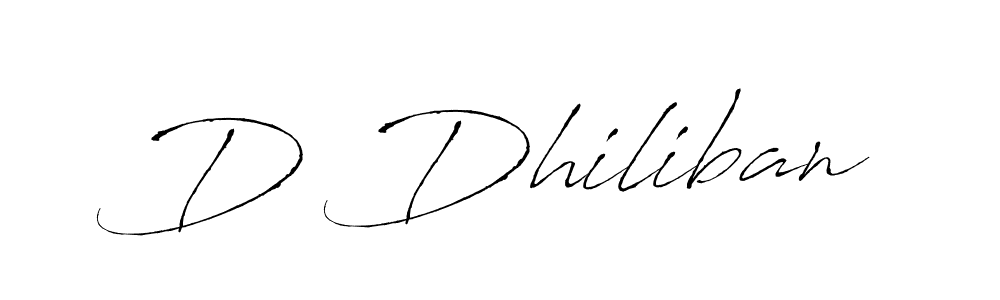 Use a signature maker to create a handwritten signature online. With this signature software, you can design (Antro_Vectra) your own signature for name D Dhiliban. D Dhiliban signature style 6 images and pictures png