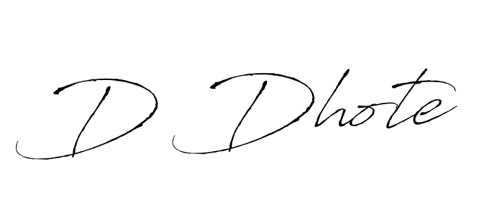 Also You can easily find your signature by using the search form. We will create D Dhote name handwritten signature images for you free of cost using Antro_Vectra sign style. D Dhote signature style 6 images and pictures png