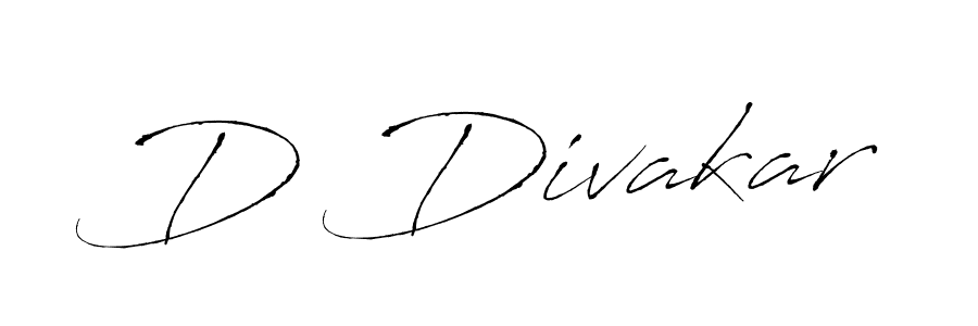 The best way (Antro_Vectra) to make a short signature is to pick only two or three words in your name. The name D Divakar include a total of six letters. For converting this name. D Divakar signature style 6 images and pictures png