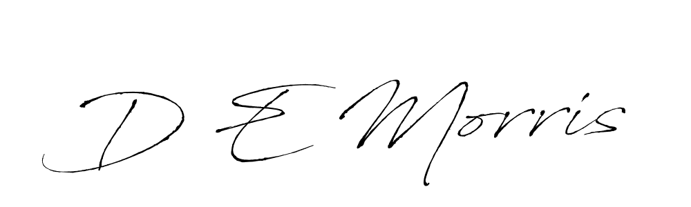 D E Morris stylish signature style. Best Handwritten Sign (Antro_Vectra) for my name. Handwritten Signature Collection Ideas for my name D E Morris. D E Morris signature style 6 images and pictures png