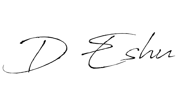 Also we have D Eshu name is the best signature style. Create professional handwritten signature collection using Antro_Vectra autograph style. D Eshu signature style 6 images and pictures png