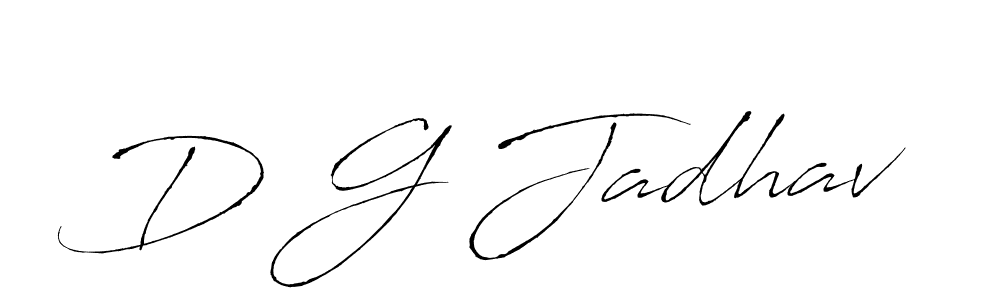 The best way (Antro_Vectra) to make a short signature is to pick only two or three words in your name. The name D G Jadhav include a total of six letters. For converting this name. D G Jadhav signature style 6 images and pictures png