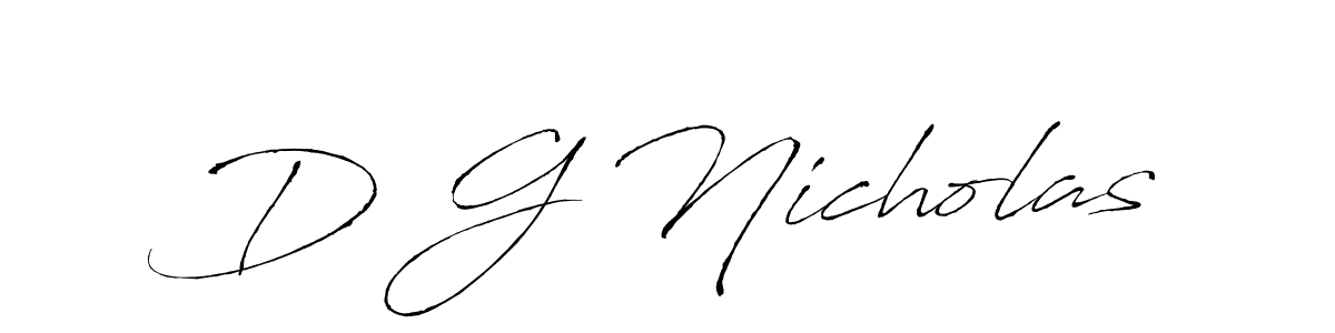 Design your own signature with our free online signature maker. With this signature software, you can create a handwritten (Antro_Vectra) signature for name D G Nicholas. D G Nicholas signature style 6 images and pictures png