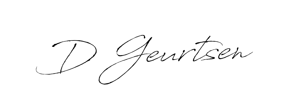 Design your own signature with our free online signature maker. With this signature software, you can create a handwritten (Antro_Vectra) signature for name D Geurtsen. D Geurtsen signature style 6 images and pictures png
