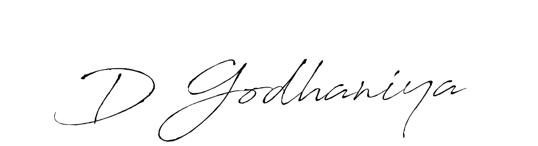 Create a beautiful signature design for name D Godhaniya. With this signature (Antro_Vectra) fonts, you can make a handwritten signature for free. D Godhaniya signature style 6 images and pictures png