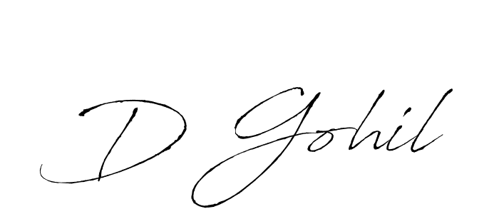 Also we have D Gohil name is the best signature style. Create professional handwritten signature collection using Antro_Vectra autograph style. D Gohil signature style 6 images and pictures png