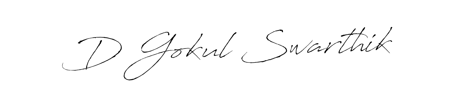 Create a beautiful signature design for name D Gokul Swarthik. With this signature (Antro_Vectra) fonts, you can make a handwritten signature for free. D Gokul Swarthik signature style 6 images and pictures png
