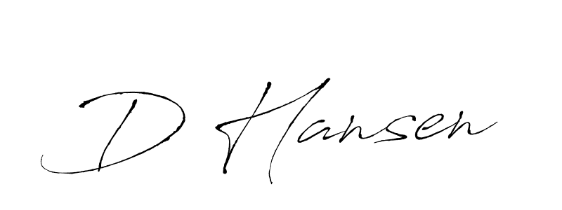 Design your own signature with our free online signature maker. With this signature software, you can create a handwritten (Antro_Vectra) signature for name D Hansen. D Hansen signature style 6 images and pictures png