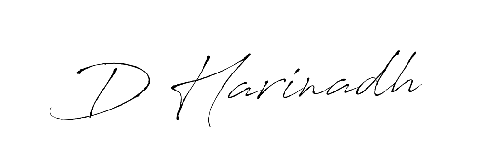 Design your own signature with our free online signature maker. With this signature software, you can create a handwritten (Antro_Vectra) signature for name D Harinadh. D Harinadh signature style 6 images and pictures png