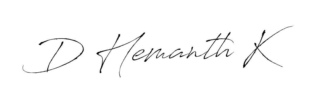 You can use this online signature creator to create a handwritten signature for the name D Hemanth K. This is the best online autograph maker. D Hemanth K signature style 6 images and pictures png